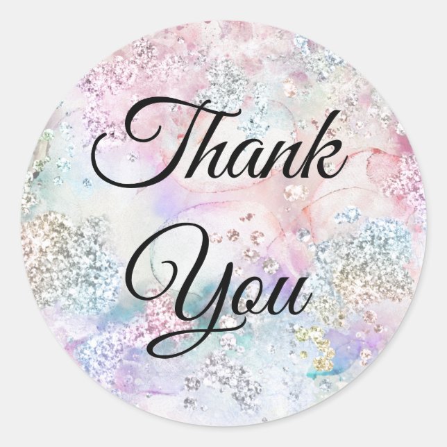 Autocollant d'aquarelle de parties scintillant Fau (Devant)