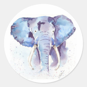 Autocollant d'aquarelle d'éléphant