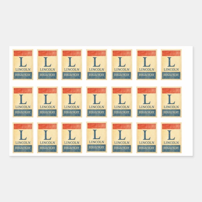 Autocollant d'aquarelle Lincoln Highway (Devant)