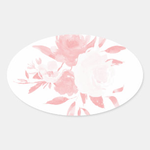 Autocollant d'aquarelle rose pastel