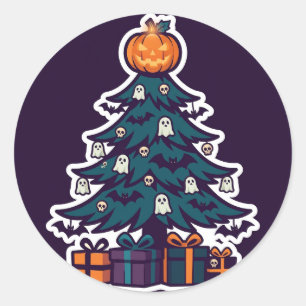 Autocollant d'arbre de Noël hanté