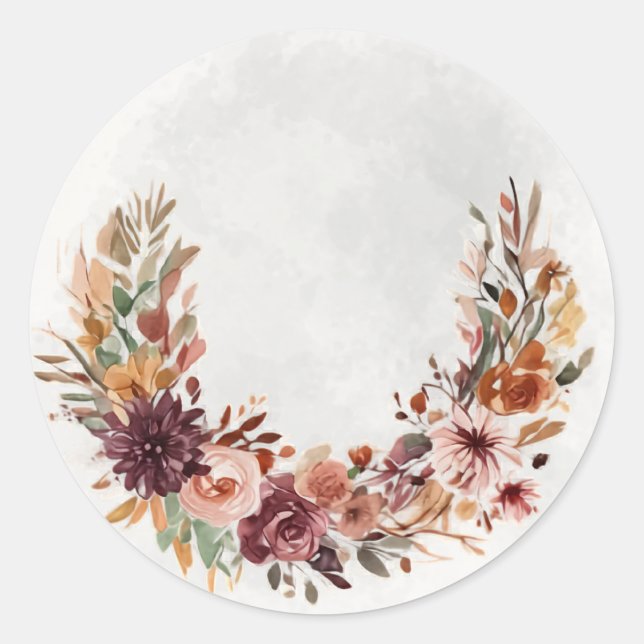 Autocollant d'arche florale élégante d'automne (Devant)