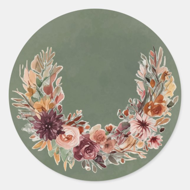 Autocollant d'arche florale élégante d'automne (Devant)