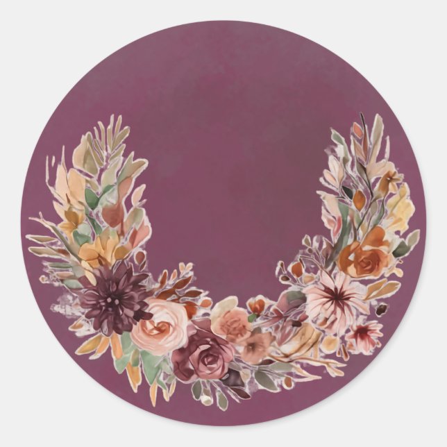 Autocollant d'arche florale élégante d'automne (Devant)