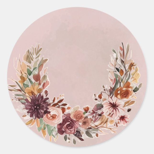 Autocollant d'arche florale élégante d'automne (Devant)
