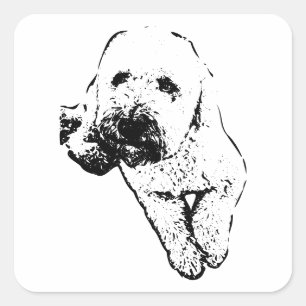 Autocollant d'art à l'encre de chiot Lagotto décon