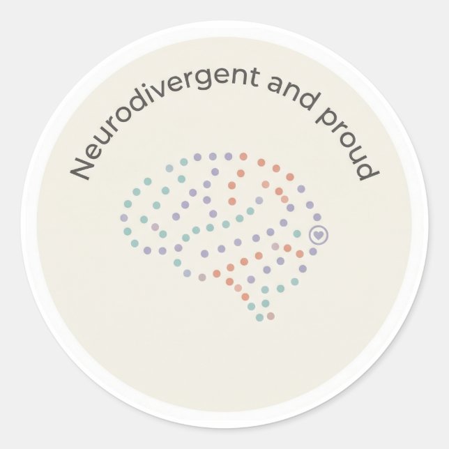 Autocollant d'art à points de cerveau neurodiverge (Devant)