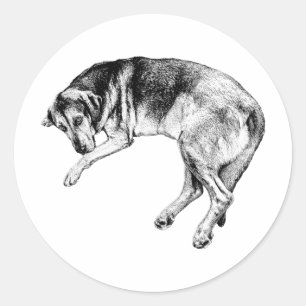 Autocollant d'art de chien Bloodhound en position