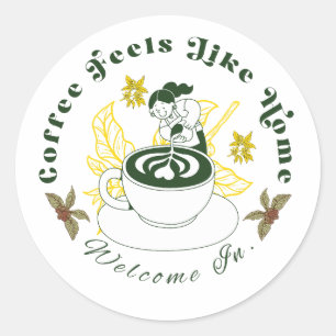 Autocollant d'art de latte 'Le café, c'est comme c