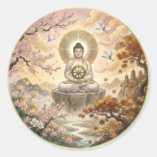 Autocollant d'art de méditation de Gautam Bouddh -