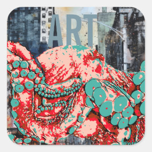 autocollant d'art de pieuvre
