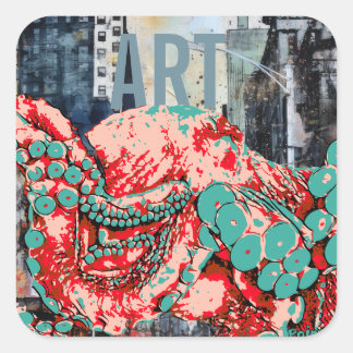 autocollant d'art de pieuvre