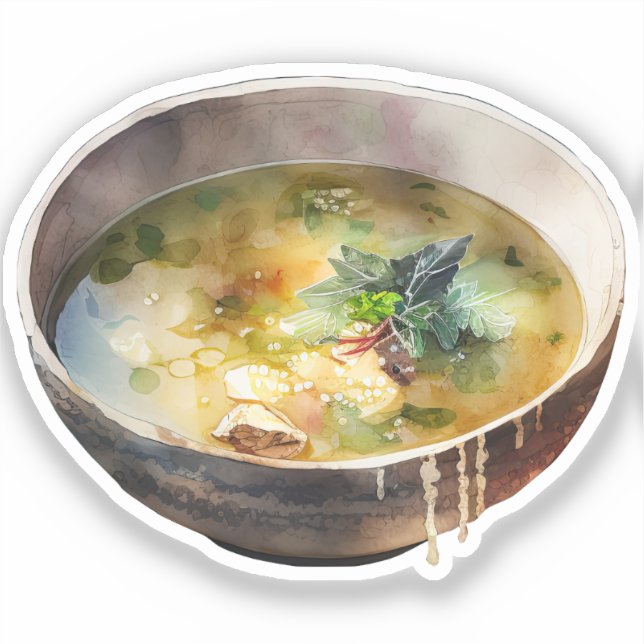 Autocollant d'art de soupe coréenne miniature (Recto)