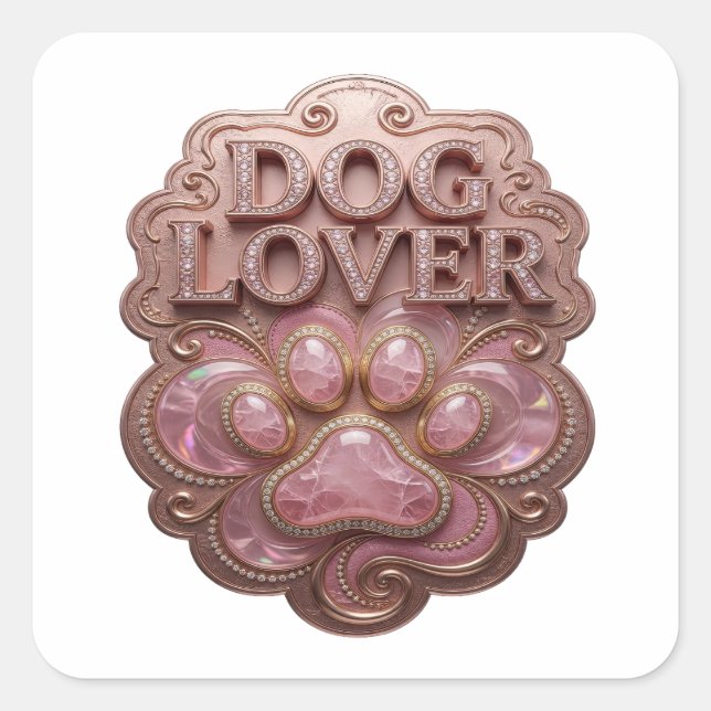 Autocollant d'art Dynamic Gold DOG LOVER (Devant)