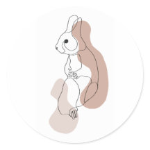 Autocollant d'art en ligne de lapin minimaliste