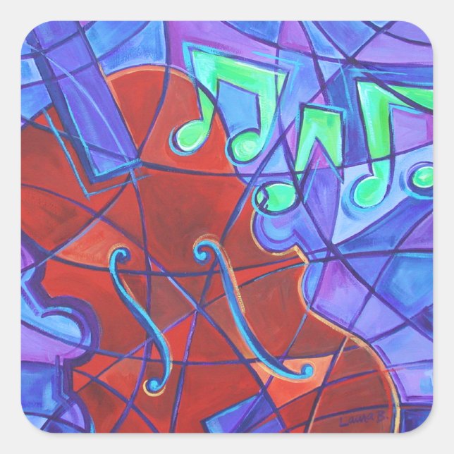 Autocollant d'art mosaïque de musique de violon (Devant)