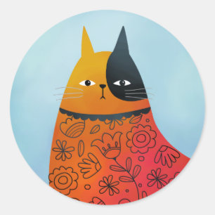 Autocollant d'art populaire Kitty Cat