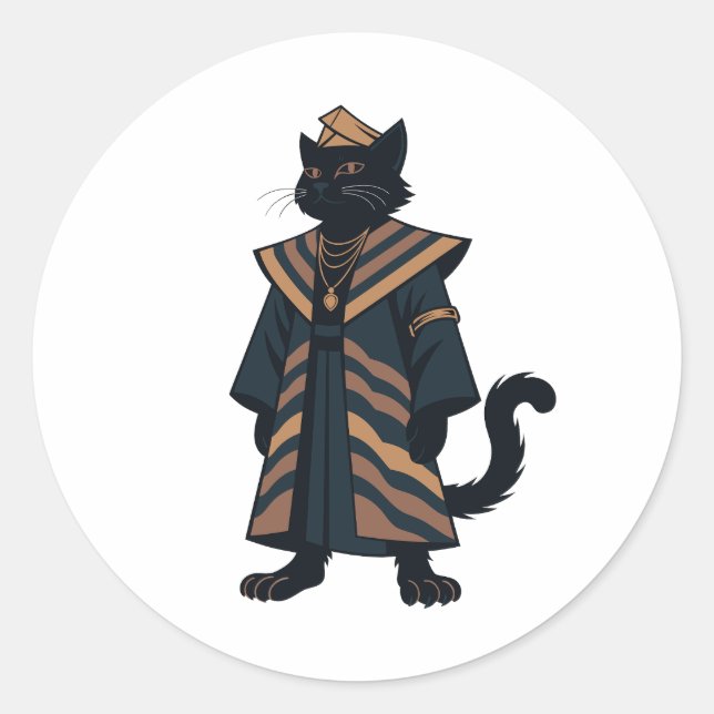 Autocollant d'art populaire Pharaoh Black Cat (Devant)