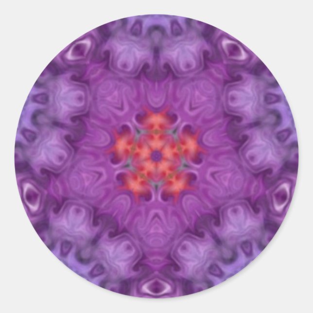 Autocollant d'art Trippy à fleurs violettes rouges (Devant)
