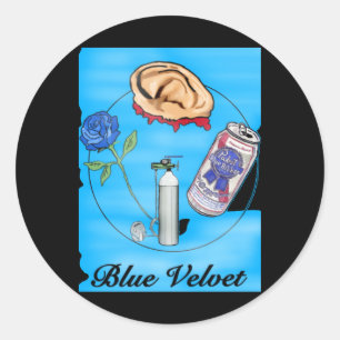 Autocollant d'art vidéo en velours bleu