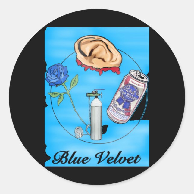 Autocollant d'art vidéo en velours bleu (Devant)