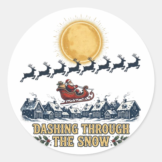 Autocollant Dashing Through The Snow (Devant)
