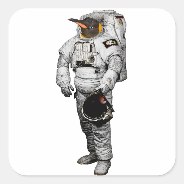 Autocollant d'astronaute manchot (Devant)