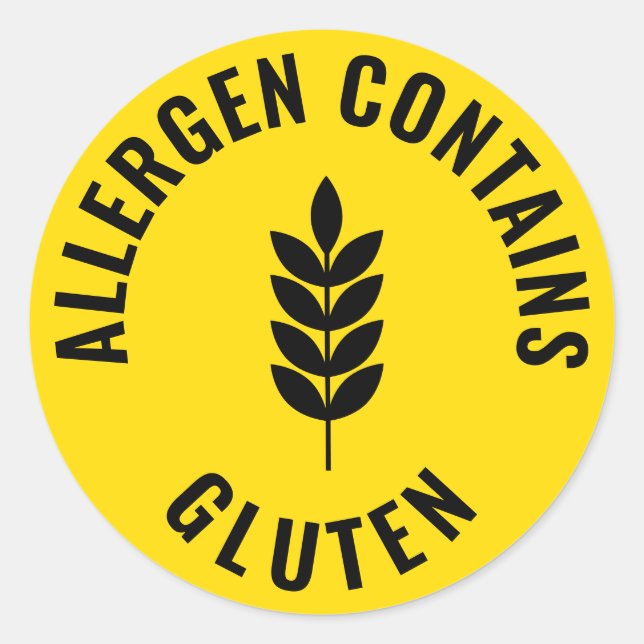 Autocollant d'avertissement contenant du gluten Ét (Devant)