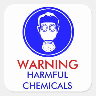Autocollant d'avertissement de produits chimiques