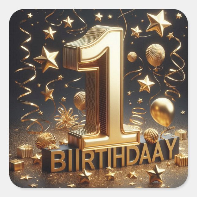 Autocollant de 1e anniversaire (Devant)