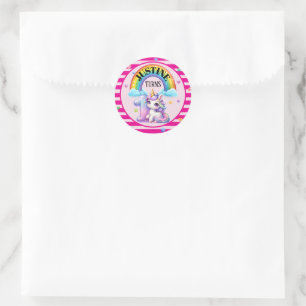 Autocollant de 1er anniversaire Licorne et Arc-en-