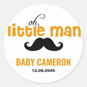 Autocollant de Baby Shower avec une Moustache de P