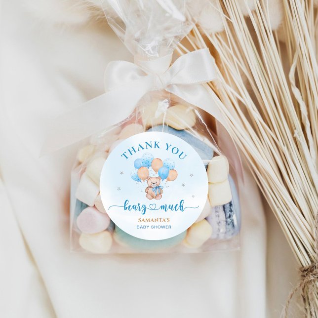 Autocollant de Baby Shower Beary Much Merci (Créateur téléchargé)
