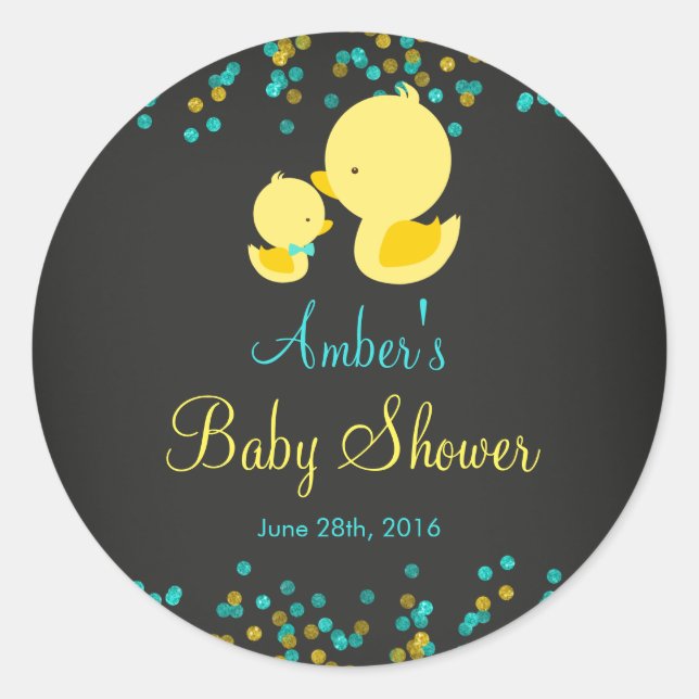 Autocollant de Baby Shower Canard en Caoutchouc Ta (Devant)