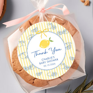 Autocollant de Baby Shower Citron Agrumes Dessiné