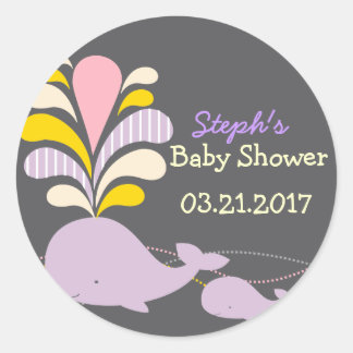 Autocollant de baby shower de baleine