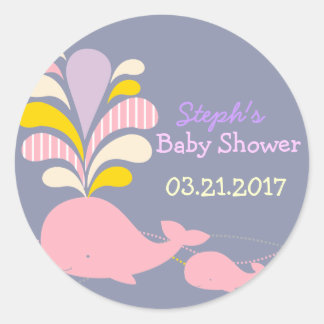 Autocollant de baby shower de baleine