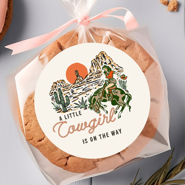 Autocollant de Baby shower de cowgirl du désert oc (Créateur téléchargé)