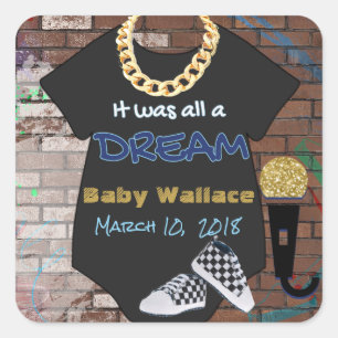 autocollant de baby shower de GARÇON de hip hop