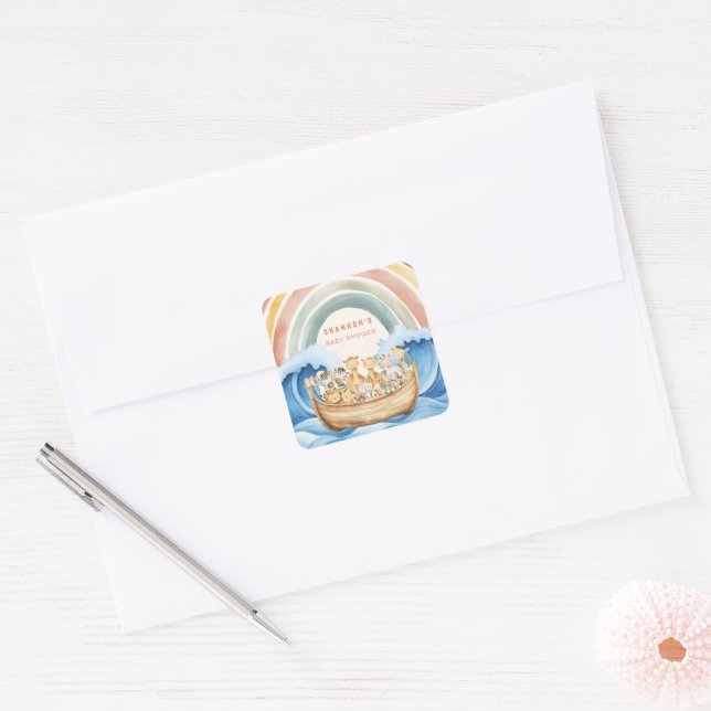 Autocollant de Baby Shower de l'Arche de Noé pour  (Enveloppe)