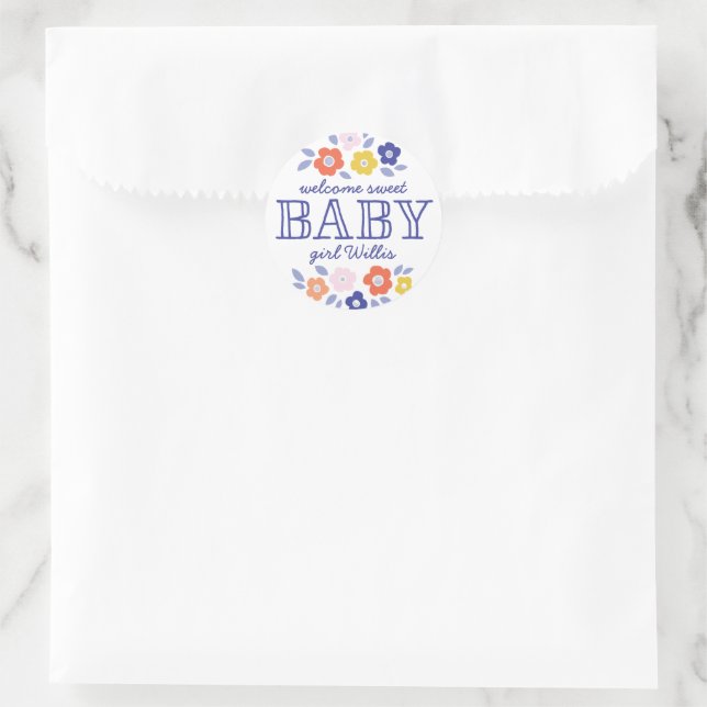 Autocollant de Baby shower en cascade vintage (Sac)