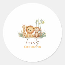 Autocollant de Baby Shower Little Safari Adventure