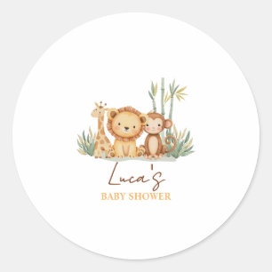 Autocollant de Baby Shower Little Safari Adventure