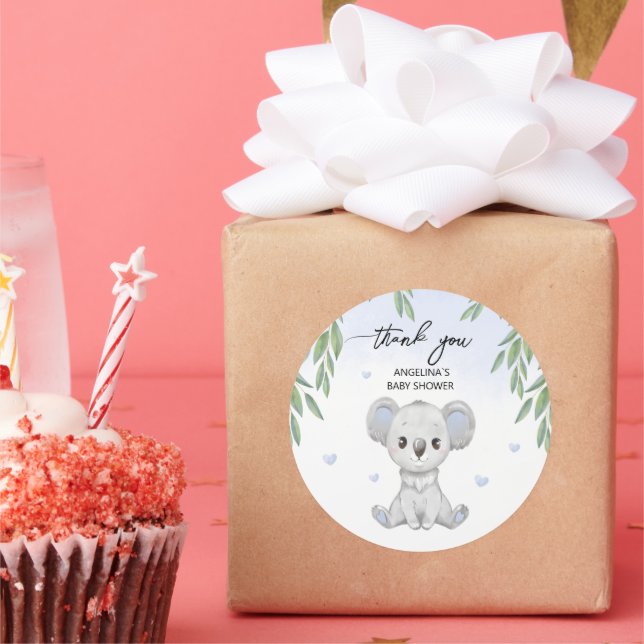 autocollant de baby shower "Merci". (Fête)