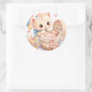 Autocollant de Baby Shower Mignon | Aquarelle Tumb