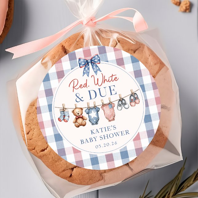 Autocollant de baby shower pour linge de bébé 'Red (Créateur téléchargé)