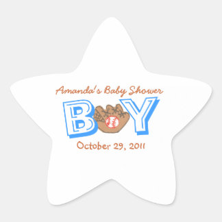 Autocollant de baby shower sur le thème du basebal