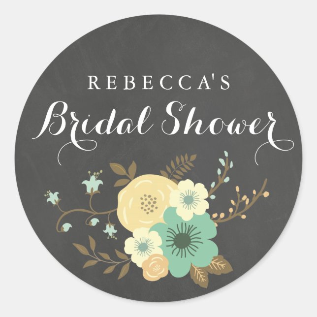 Autocollant de Baby Shower sur tableau noir avec f (Devant)