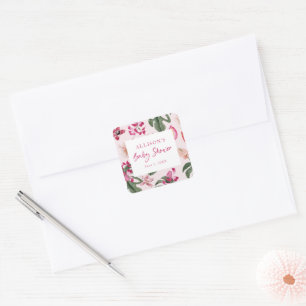 Autocollant de Baby Shower Tropical