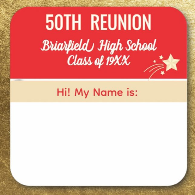 Autocollant de badge de nom personnalisé pour 50e  (Créateur téléchargé)